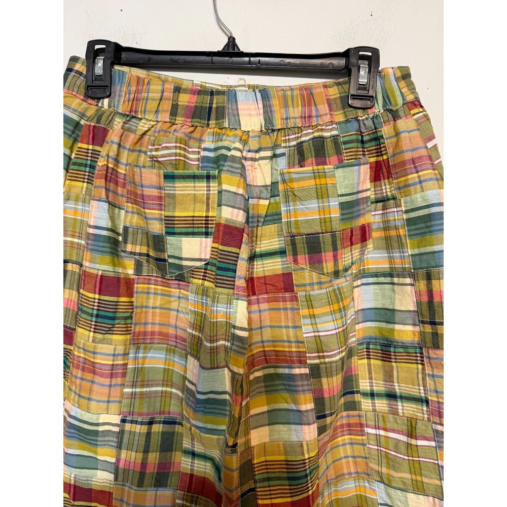 Vintage Cottagecore Patchwork Madras Plaid Skirt Women Medium Academia Preppy - Picture 4 of 7
